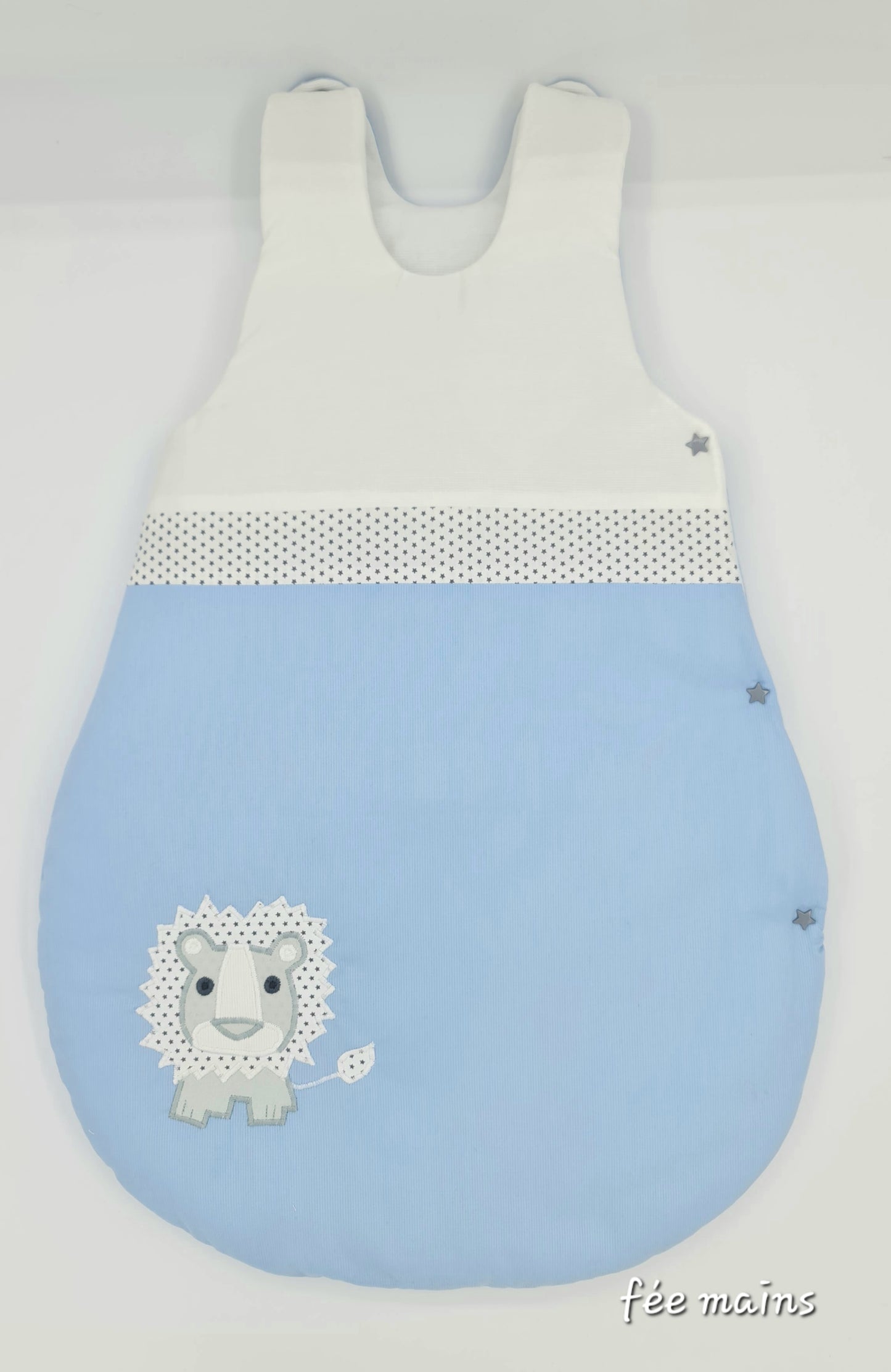 Gigoteuse bébé garçon bleu ciel avec un petit lion 0-6 mois