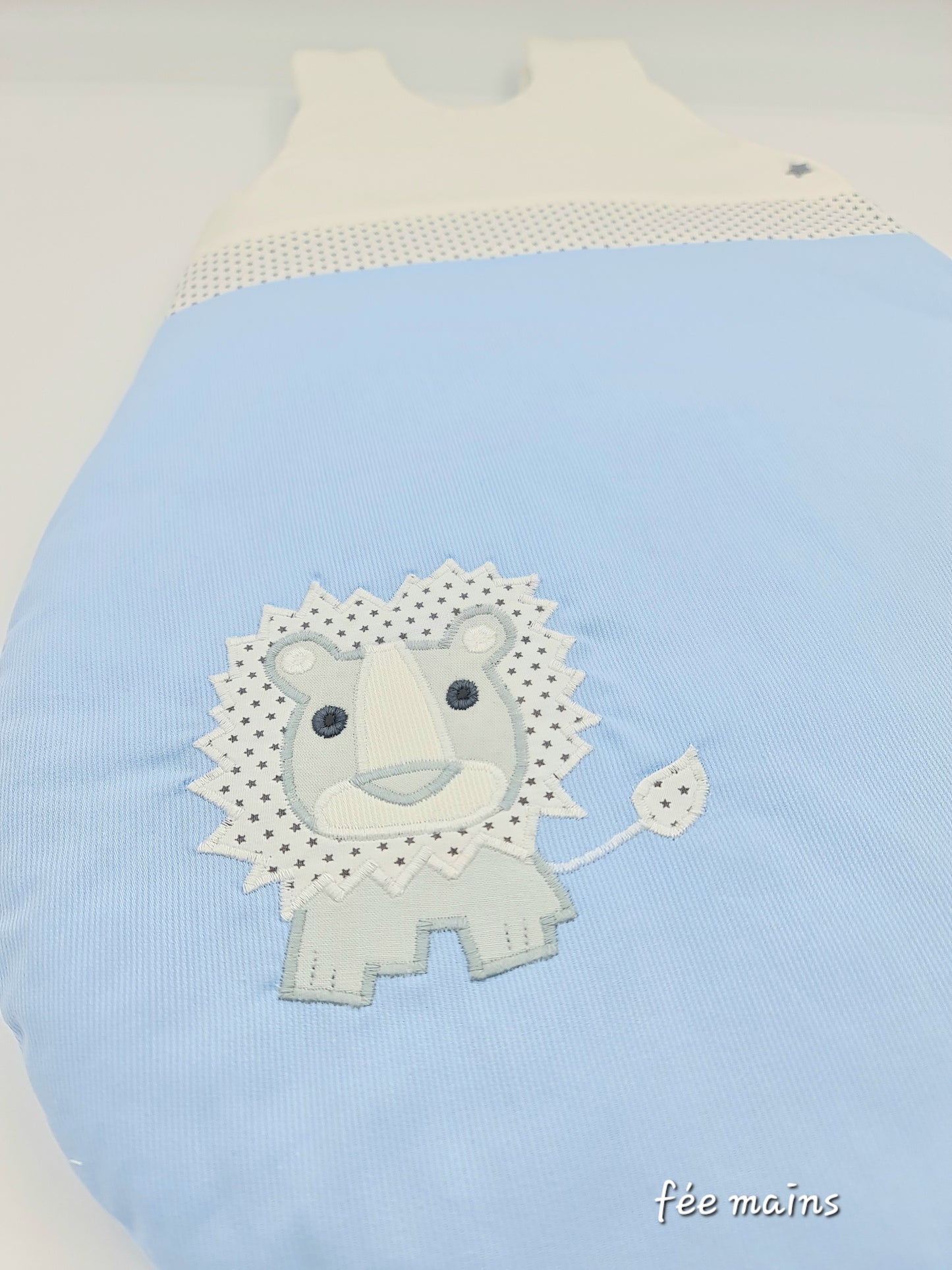 Gigoteuse bébé garçon bleu ciel avec un petit lion 0-6 mois