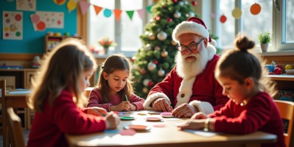 Père Noël à l'école maternelle : découvrez les 5 étapes de la création de l'assiette en carton