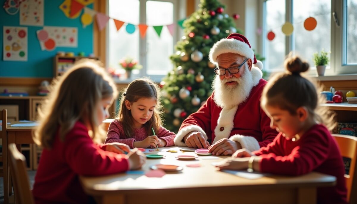 Père Noël à l'école maternelle : découvrez les 5 étapes de la création de l'assiette en carton